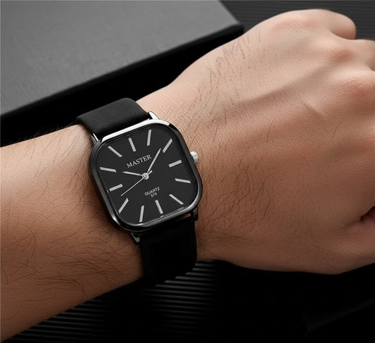 Minimalist Square Dial Watch – Premium Strap (Unisex)