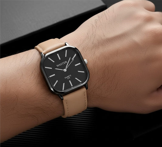 Minimalist Square Dial Watch – Premium Strap (Unisex)