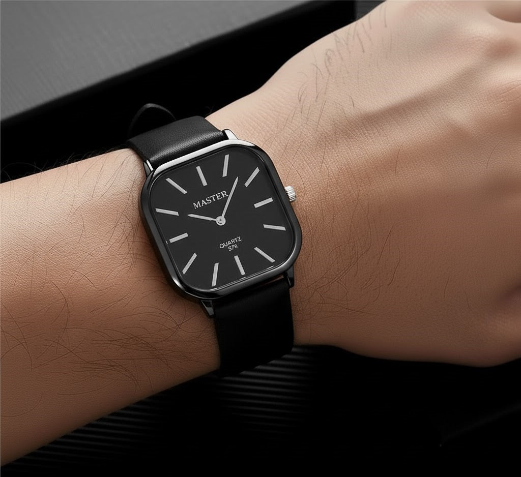 Minimalist Square Dial Watch – Premium Strap (Unisex)