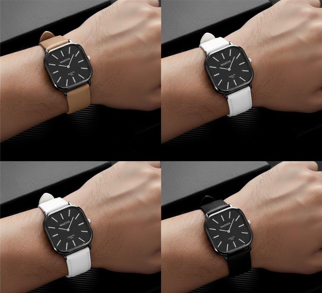 Minimalist Square Dial Watch – Premium Strap (Unisex)